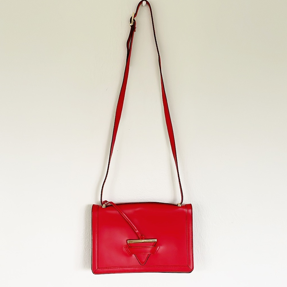 Camelia Roma red genuine Italian leather crossbody bag - Picture 3 of 13